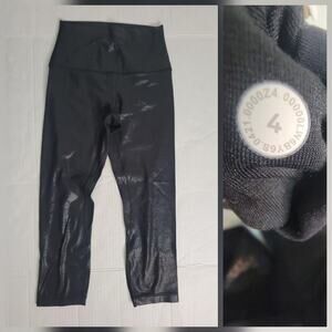 LULULEMON Align Leggings Womens Sz 4 High Rise Crop 21" Shine Black